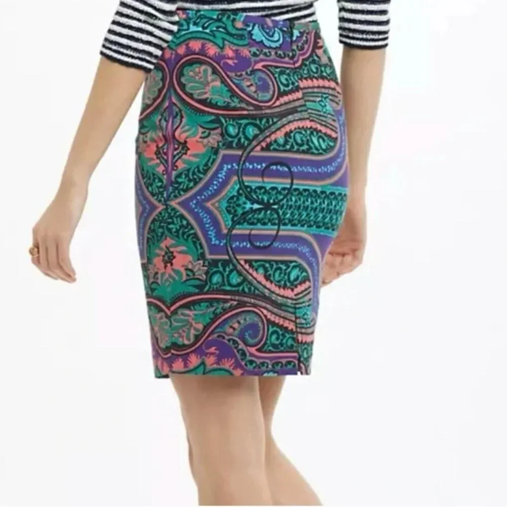 Plenty By Tracy Reese Anthropologie Pencil Skirt Women's Size 4 Vibrant‎ Paisley